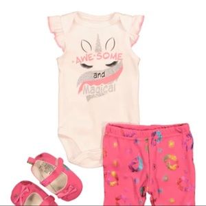 Baby girls awesome magical onesie with shorts and shoes